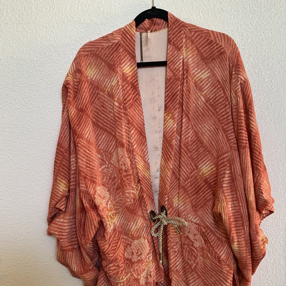 Free People Shibori print Kimono One Size